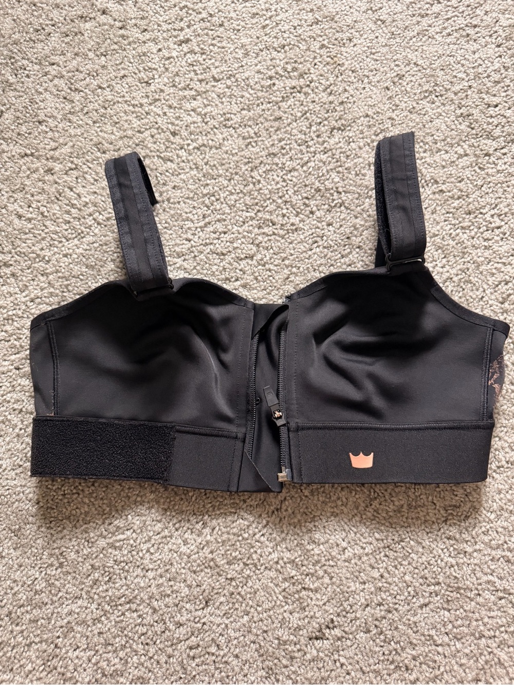SHEFIT Black/Rose Gold Sports Bra